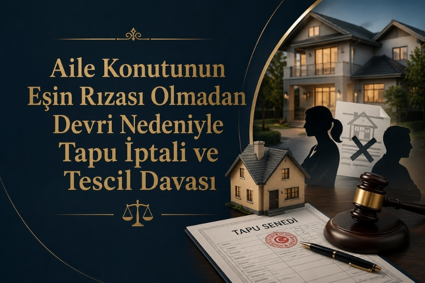 Aile Konutunun Eşin Rızası Olmadan Devri Nedeniyle Tapu İptali ve Tescil Davası