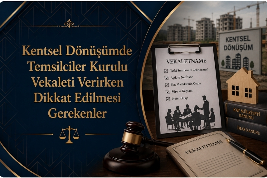 Kentsel Dönüşümde Temsilciler Kurulu Vekaleti Verirken Dikkat Edilmesi Gerekenler